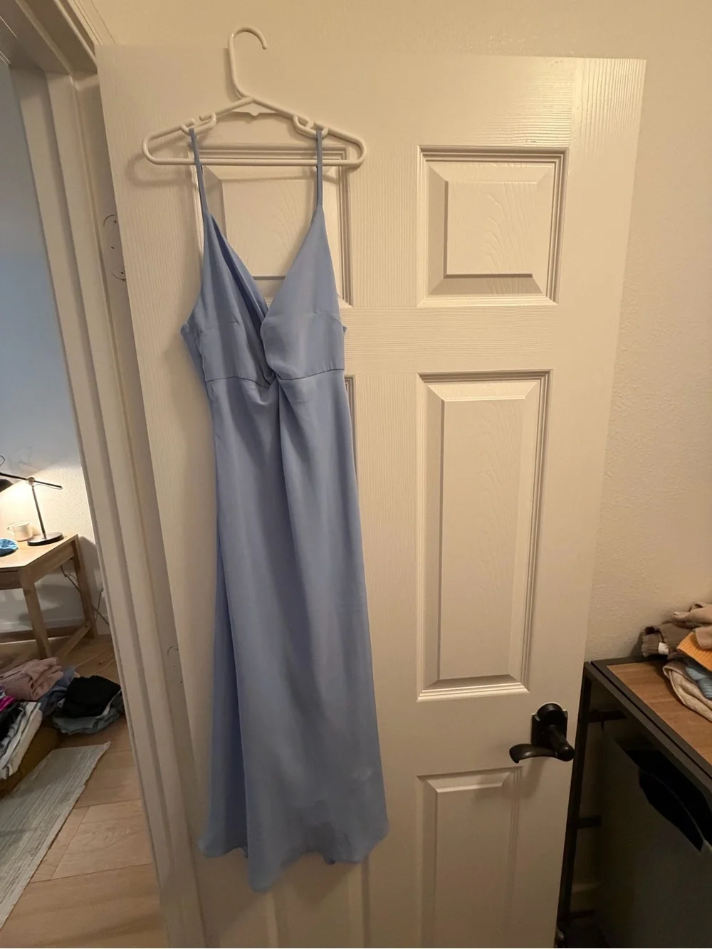Abercrombie & Fitch Pale Blue V-Neck Maxi Slip Dress